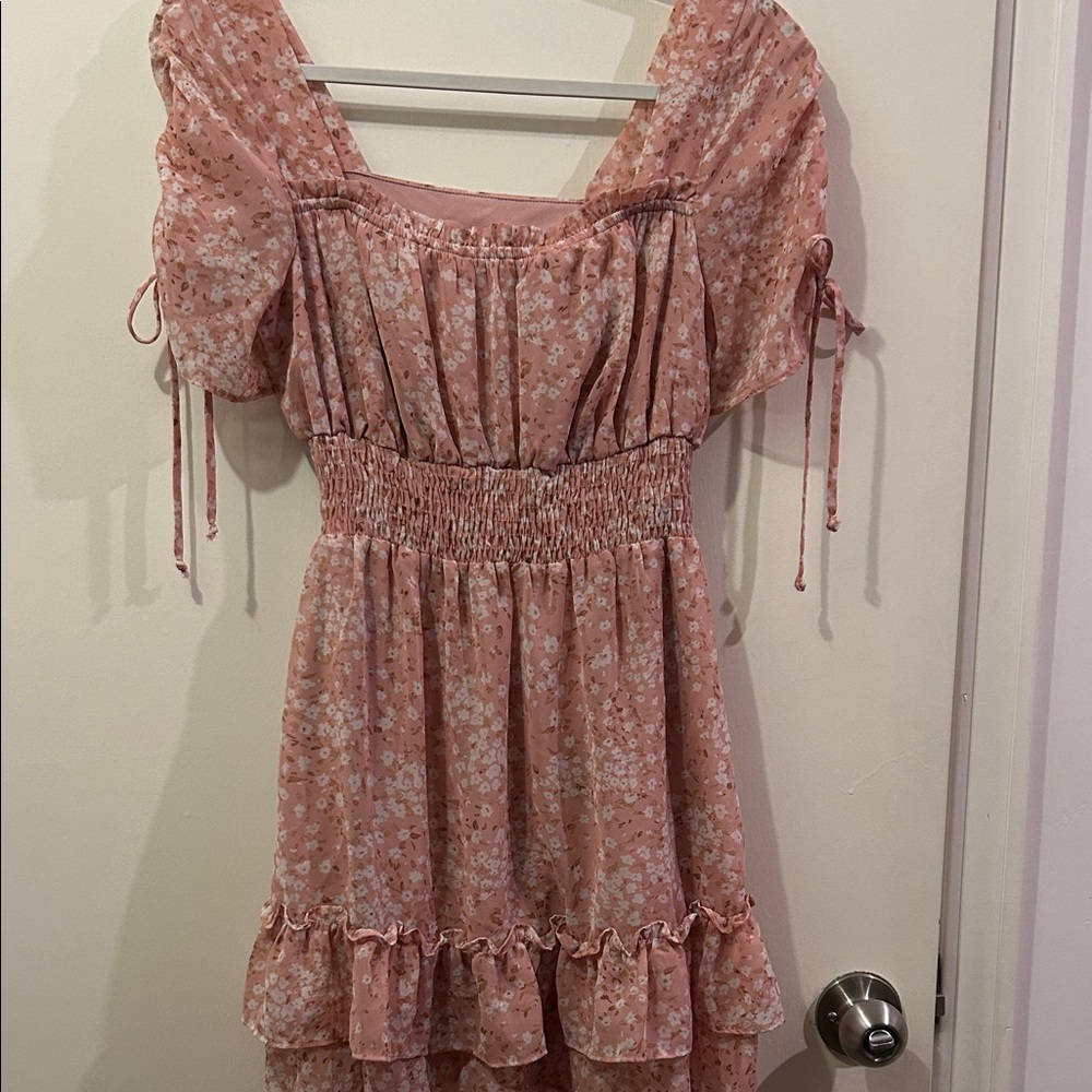 Sweet Storm Pink Floral Mini Dress